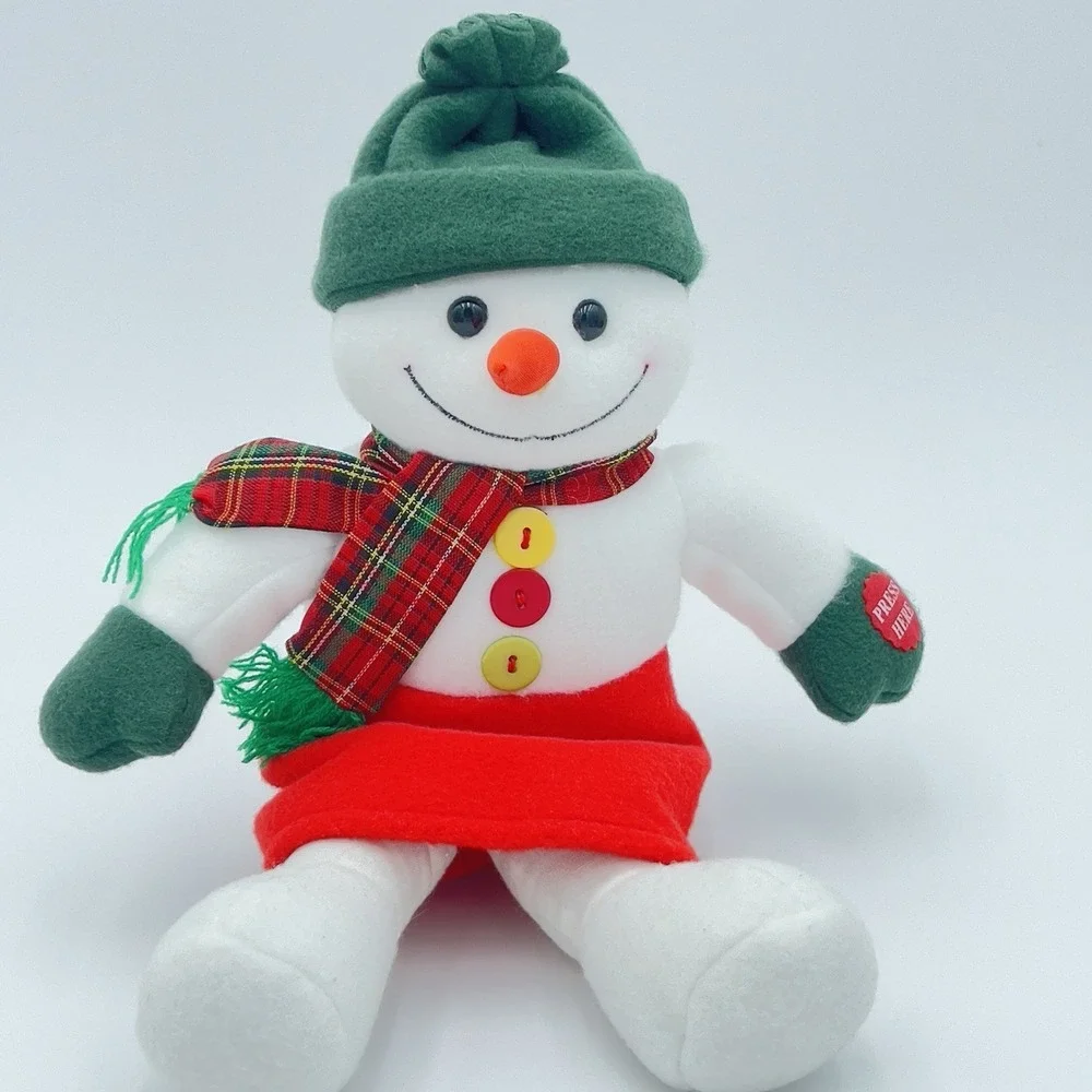 Snowman Couple Plush‎ Snowmen Sleigh Ride Snowman RARE Vintage